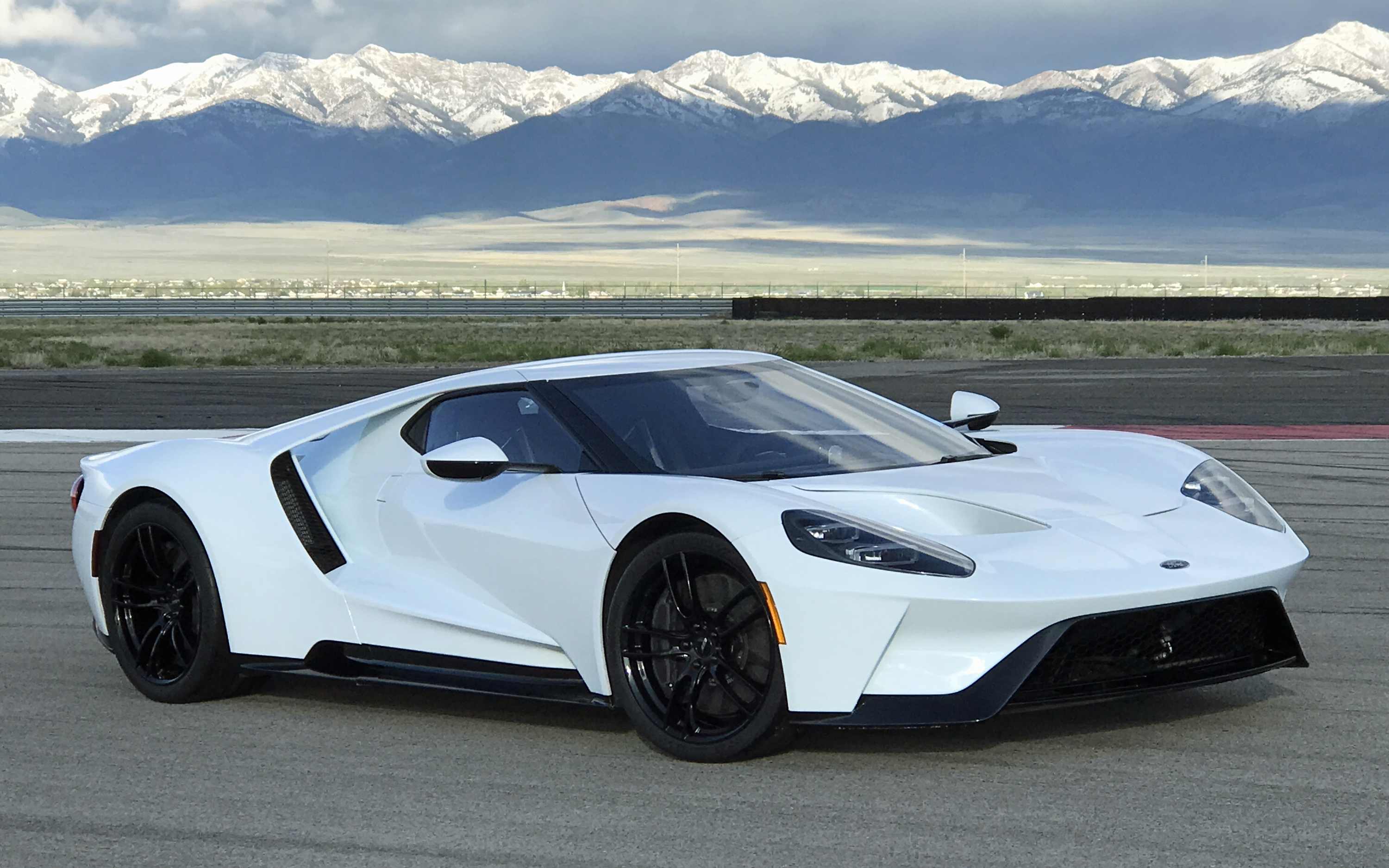 New Ford GT Press Launch Frozen White Front